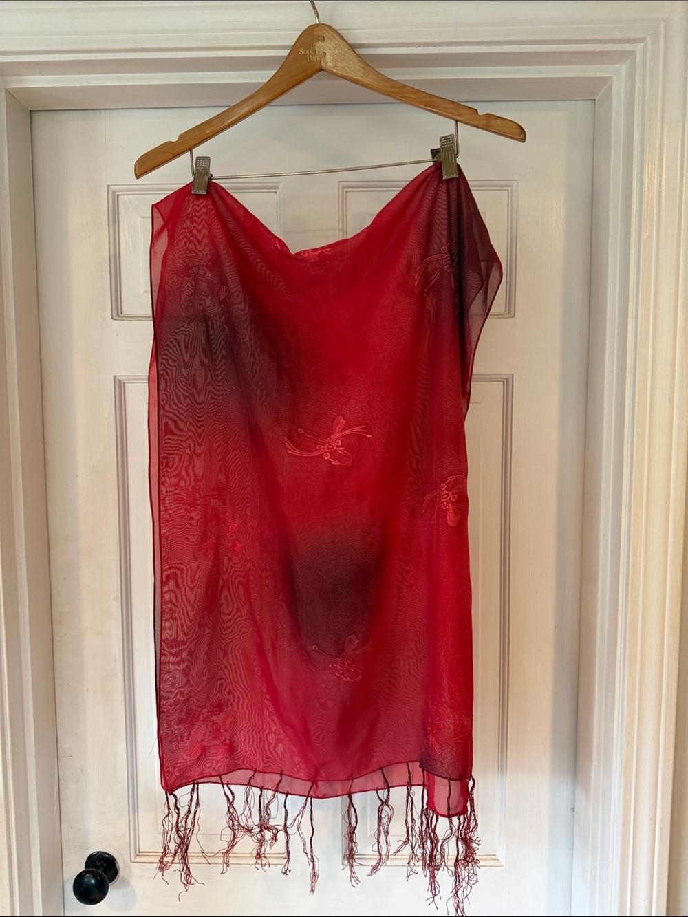 Red Sheer Scarf